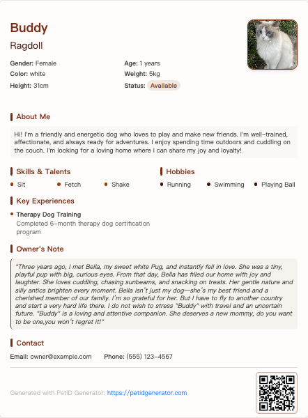 Sample Pet Resume 4